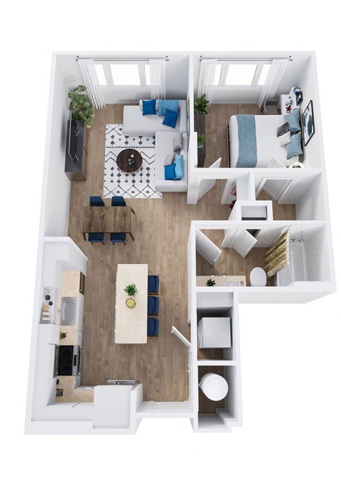 bedroom floor plan an open concept loft overlooking the living room and kitchen with a large eat in